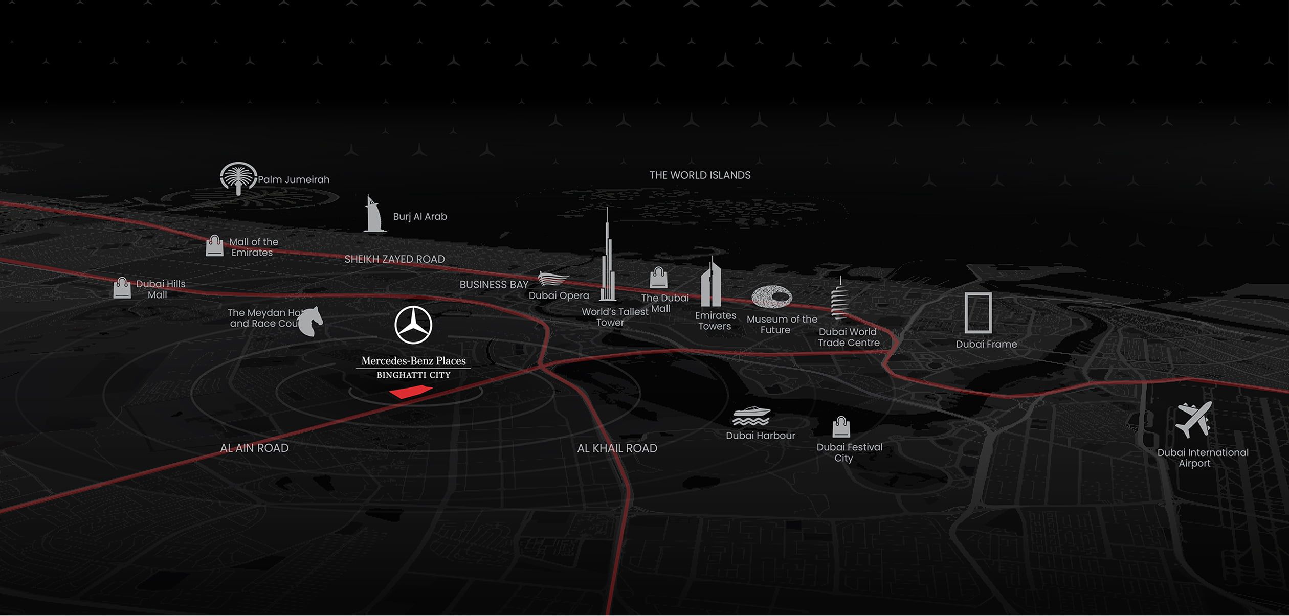 Mercedes-Benz Places Binghatti City Community Map